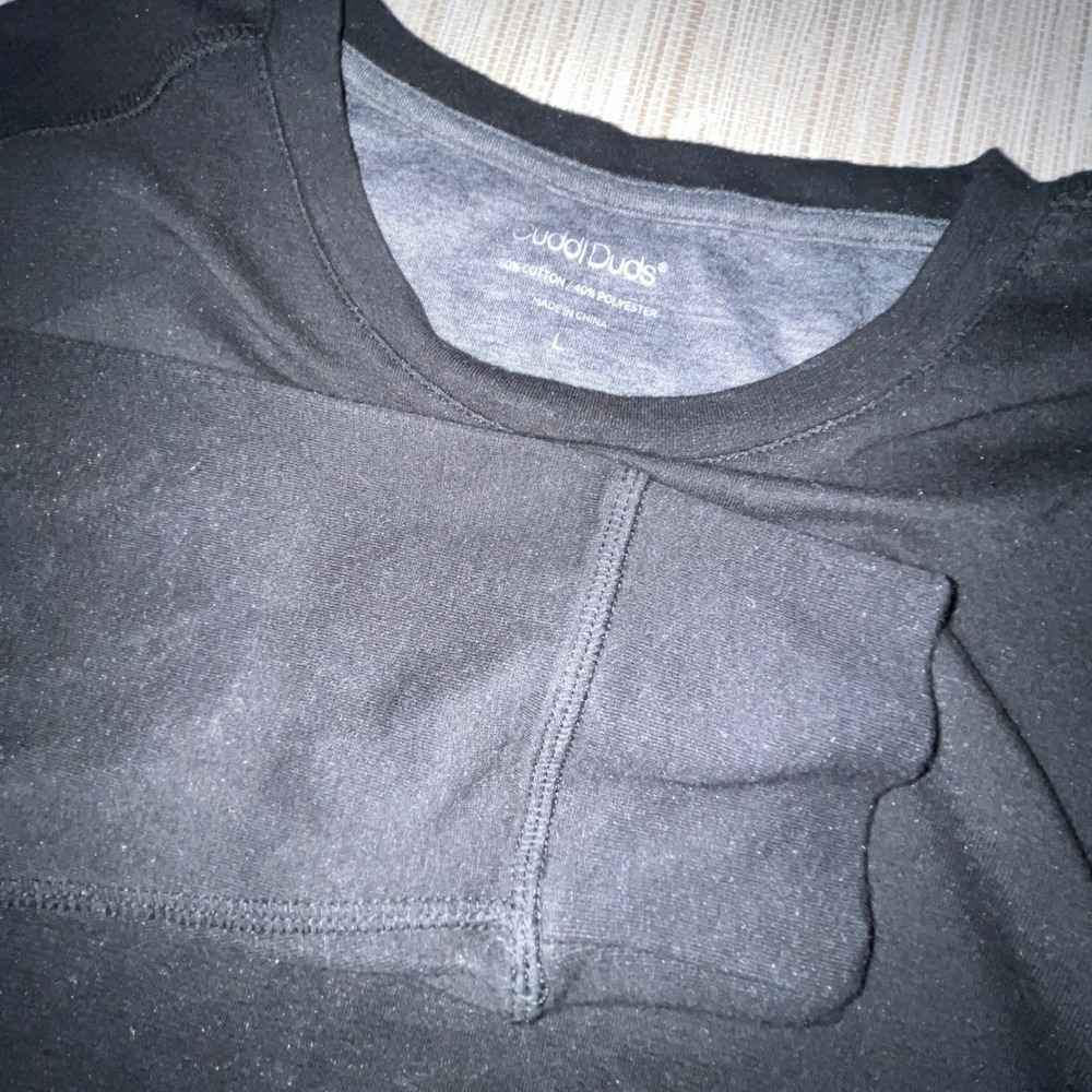 Cuddle Duds Men Crew Neck Long Sleeve Sweatshirt Black Size L